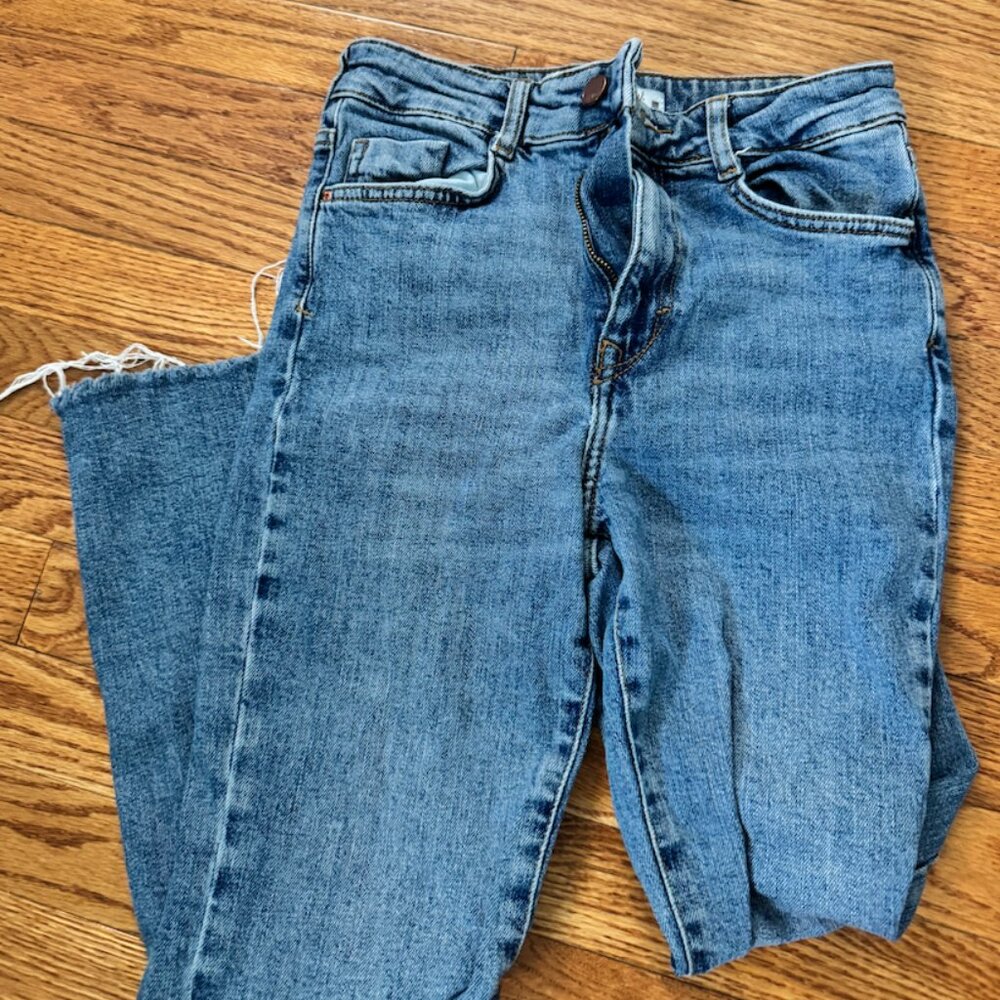 Zara mini flare blue jeans